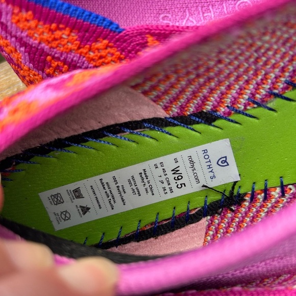 Rothy’s The Flat Lotus Burst Colorful Knit Round Toe Flats Size 9.5 - Picture 5 of 5